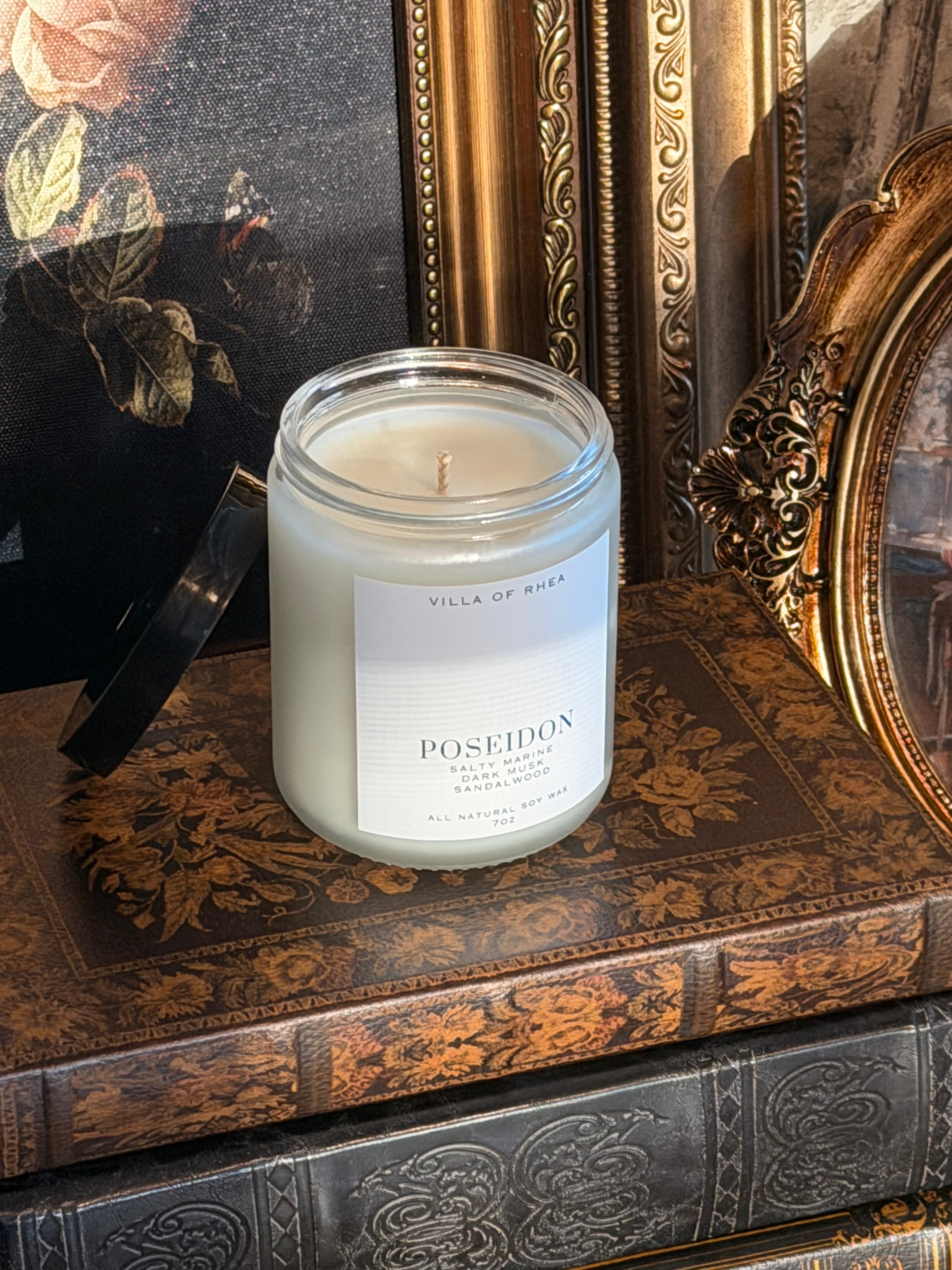 Poseidon Soy Wax Candle | Salty Marine, Dark Musk & Sandalwood