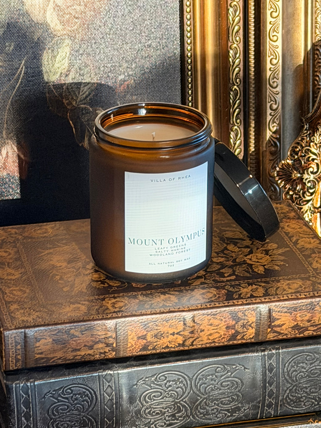 Mount Olympus Soy Wax Candle | Leafy Greens, Salty Marine & Woodland Forest