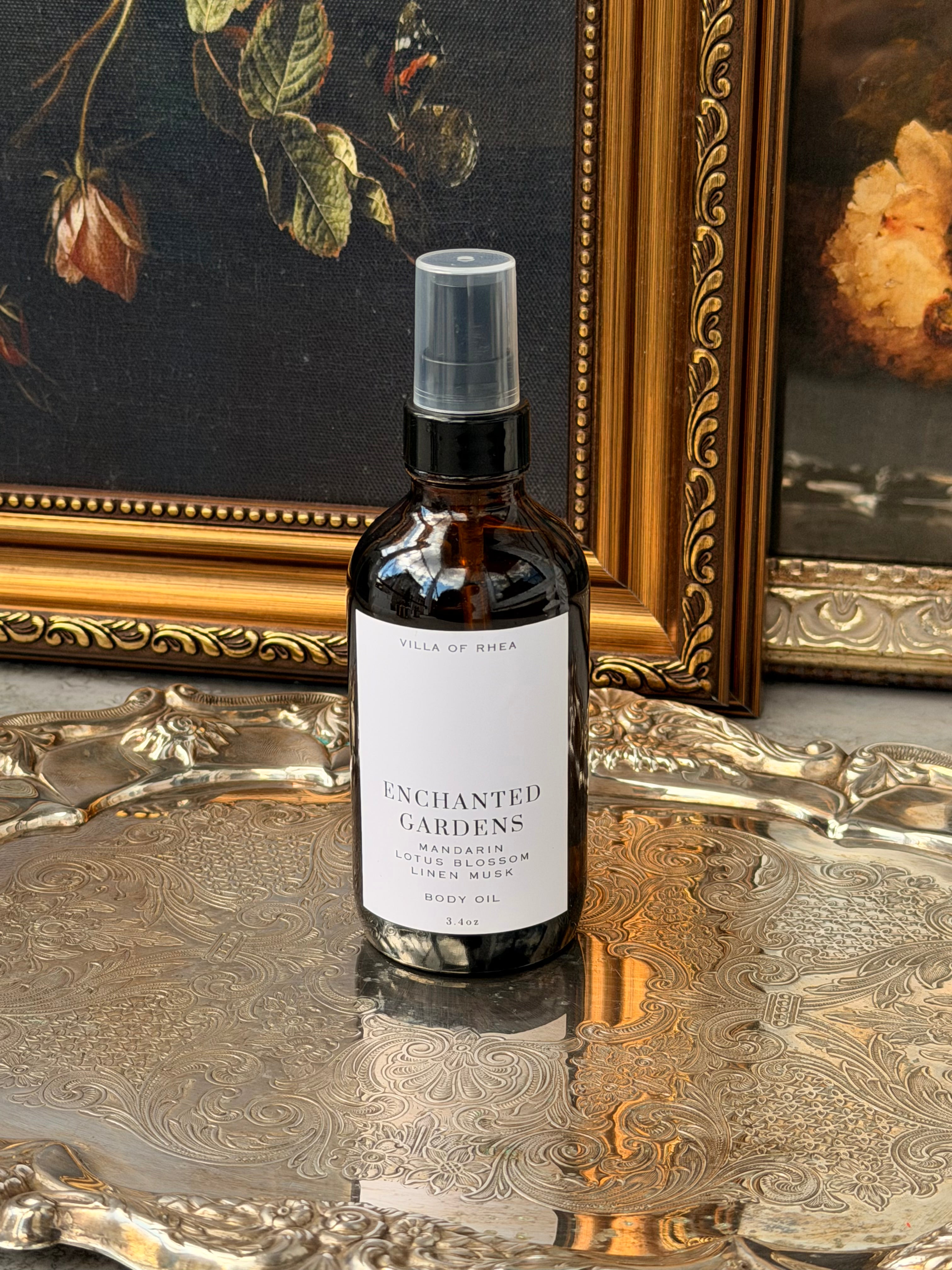 ENCHANTED GARDENS TRAVEL SIZED  BODY OIL | MANDARIN, LOTUS BLOSSOM & LINEN MUSK